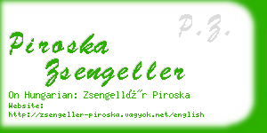 piroska zsengeller business card